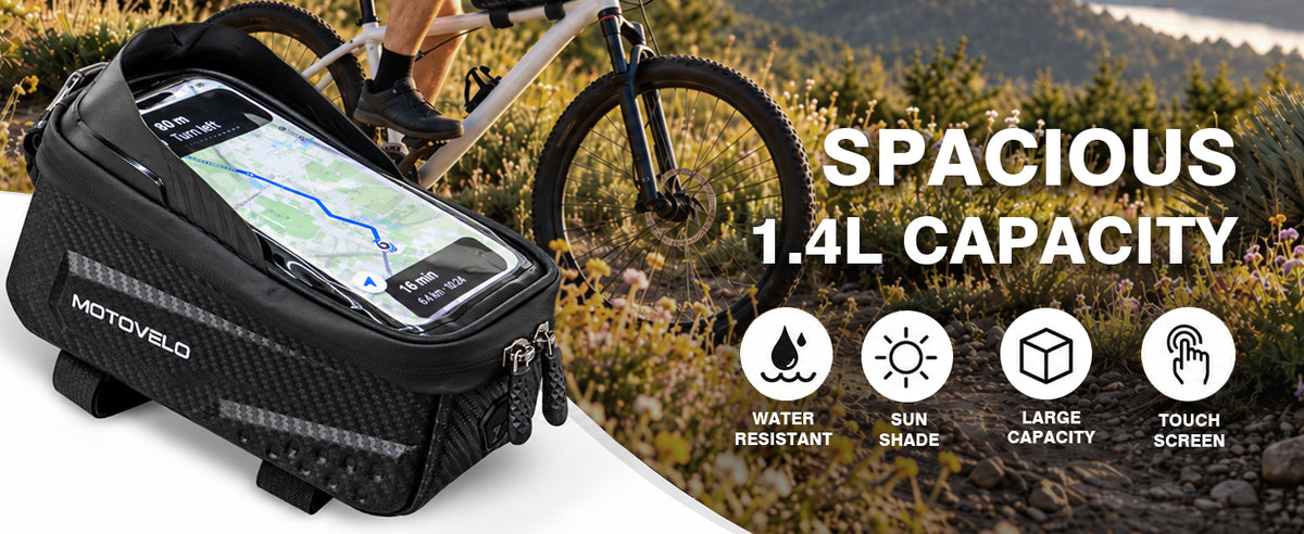 MOTOVELO Dash — 1.4L Touch-Screen Frame Bag