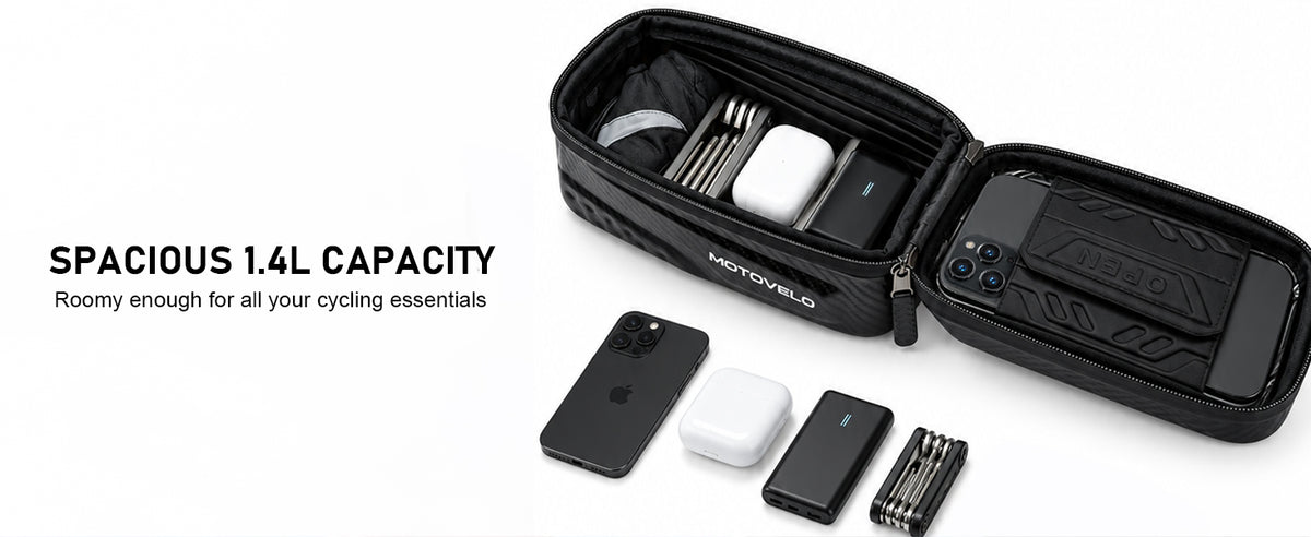 MOTOVELO Dash — 1.4L Touch-Screen Frame Bag